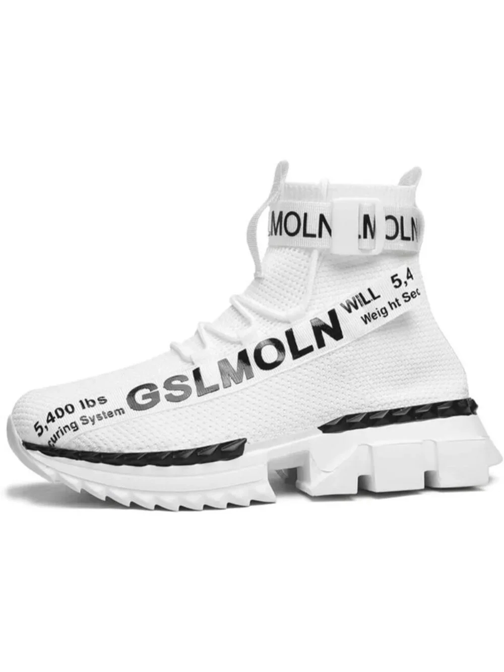 🆕Men's White High Top Sneakers Breathable Gym Athletic Running Walking Tennis